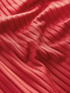 Next Red Rib Plunge Shaping Tummy Control Swimsuit^Women Swimwear