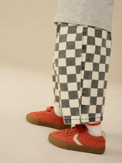 New Next Red Standard Fit (F) Touch Fastening Elastic Lace Trainers