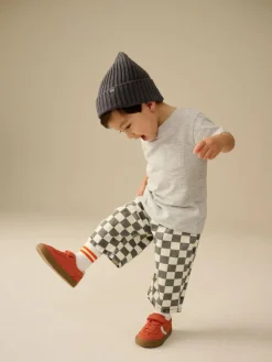 New Next Red Standard Fit (F) Touch Fastening Elastic Lace Trainers