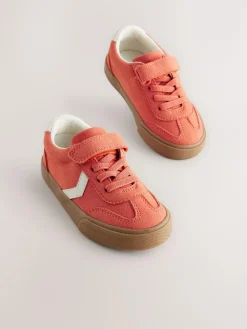 New Next Red Standard Fit (F) Touch Fastening Elastic Lace Trainers