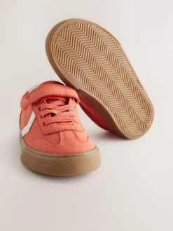 New Next Red Standard Fit (F) Touch Fastening Elastic Lace Trainers