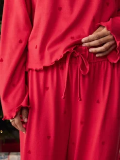 Clearance Next Heart Soft Long Sleeve Pyjamas Red Star
