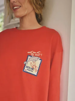 New Next Red Stripe Fish Jersey Short Sleeve Pyjamas