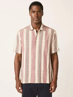 Next Stripe Textu Short Sleeve Shirt Red