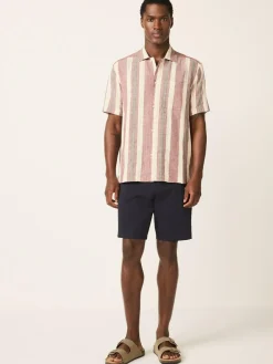 Next Stripe Textu Short Sleeve Shirt Red