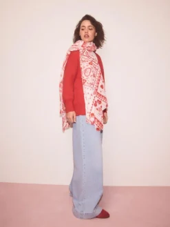 Clearance Next Red Valentine Patchwork Lightweight Scarf