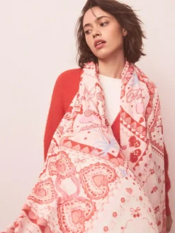 Clearance Next Red Valentine Patchwork Lightweight Scarf