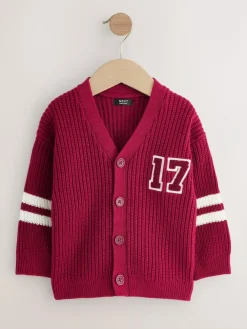 Next Red Varsity Character Cardigan (3mths-7yrs)^BOY Knitwear|Knitwear