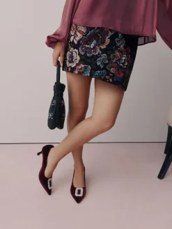 Sale Next Red Velvet Forever Comfort Jewel Trim Pointed Court Heels