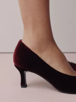 Sale Next Red Velvet Forever Comfort Jewel Trim Pointed Court Heels