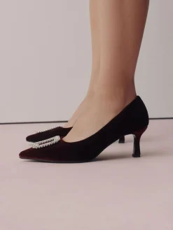 Sale Next Red Velvet Forever Comfort Jewel Trim Pointed Court Heels