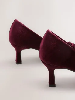 Sale Next Red Velvet Forever Comfort Jewel Trim Pointed Court Heels