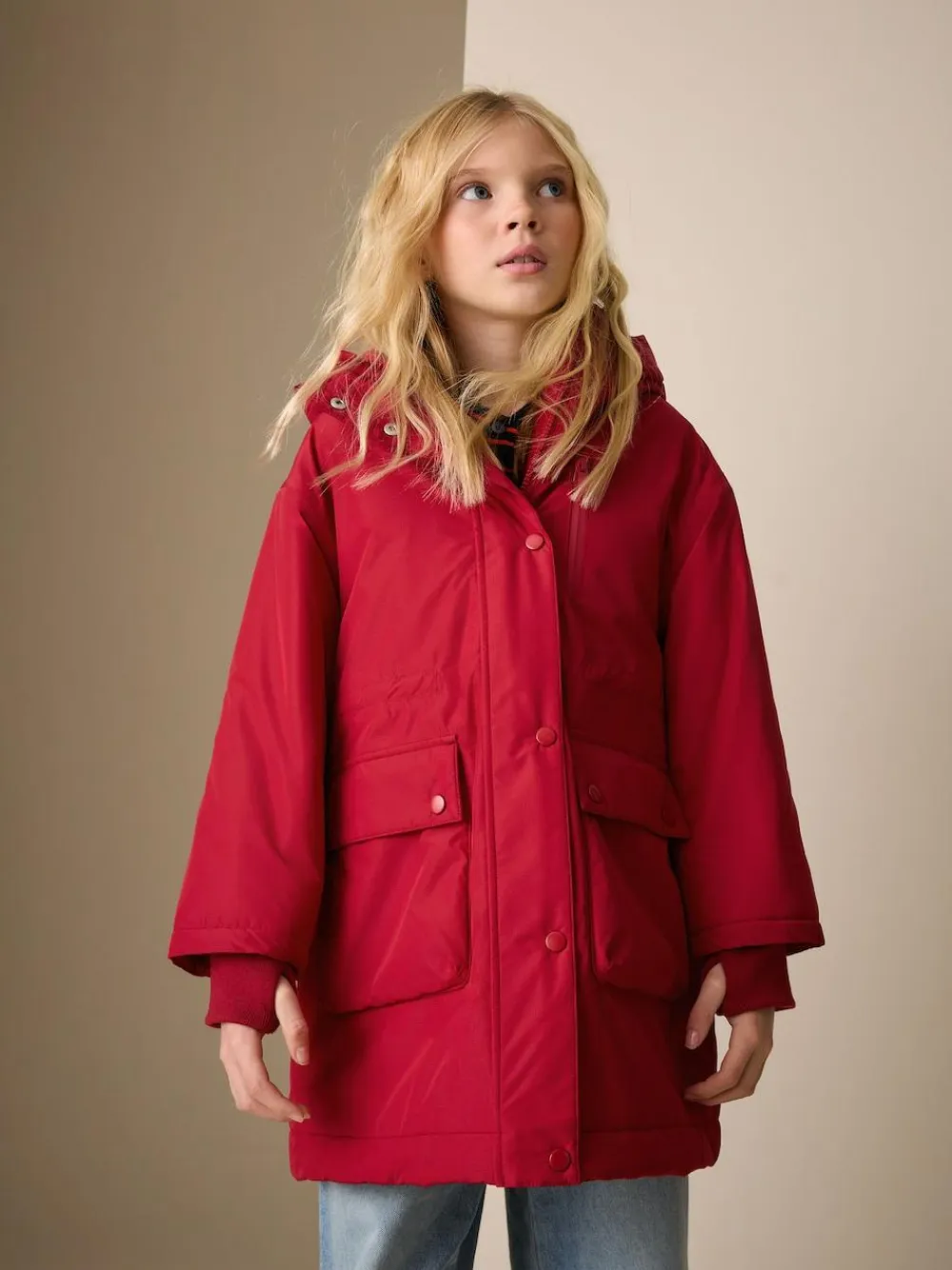 Next Red Waterproof Wadded Coat (4-12yrs)^ Jackets & Coats|Snowsuits & Coats