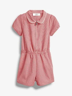 Next Zip Front Cotton Rich Gingham School Playsuit (3-14yrs)^ Jumpsuits & Playsuits