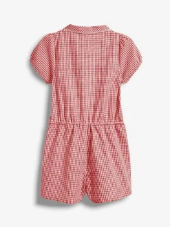 Next Zip Front Cotton Rich Gingham School Playsuit (3-14yrs)^ Jumpsuits & Playsuits