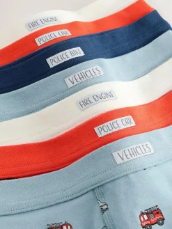 Clearance Next Boxers 7 Pack (1.5-12yrs) Red/Blue Emergency Vehicles