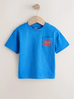 Online Next Short Sleeve All Over Graphic Print T-Shirts 3 Pack (3mths-7yrs) Red/Blue London