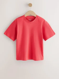 Next Red/Blue/Navy/Neutral Relaxed Fit Short Sleeves T-Shirts 4 Pack (3-16yrs)^BOY T-Shirts