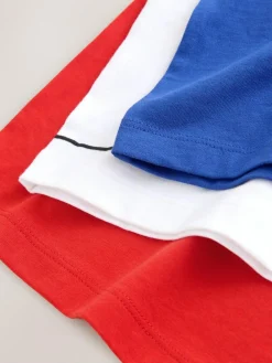 Discount Next Red/Blue/White Football Regular Fit Graphic Print Short Sleeve T-Shirts 3 Pack (3-16yrs)