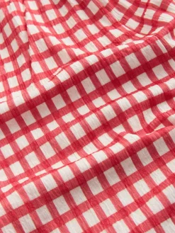 Sale Next Crinkle Jersey Jumpsuit (3-16yrs) Red/Ecru Gingham