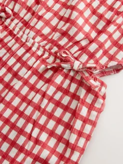 Sale Next Crinkle Jersey Jumpsuit (3-16yrs) Red/Ecru Gingham