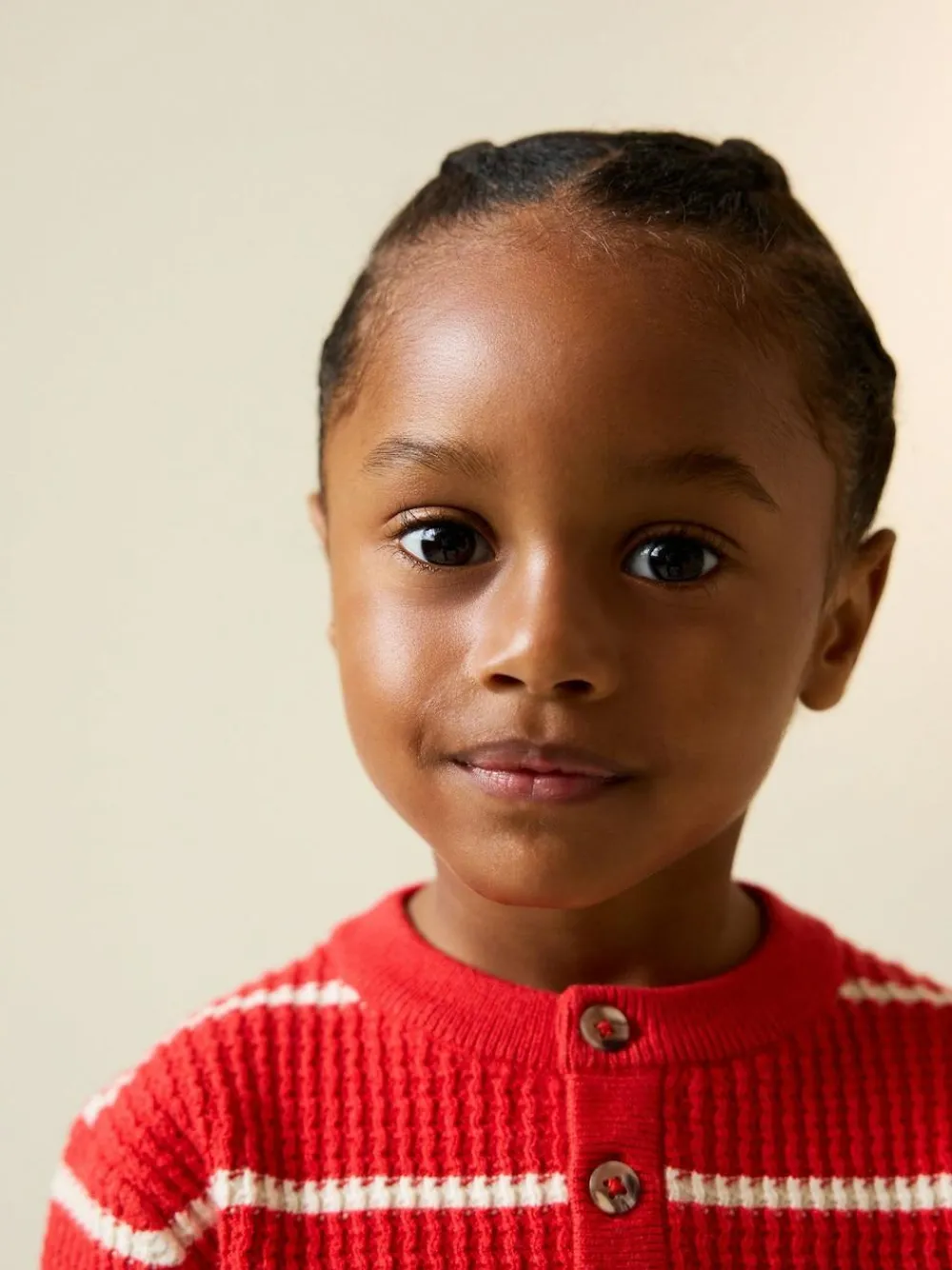 Next Knitted Stripe Henley Jumper (3mths-7yrs) Red/Ecru