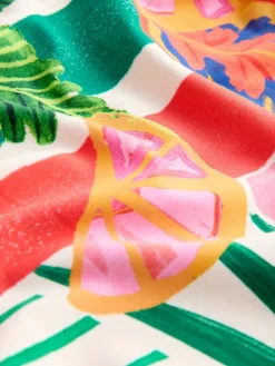 Hot Next Red/Green Tropical Dd+ Wired Scoop Neck Tummy Control Swimsuit