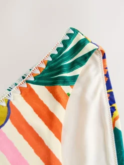 Sale Next Red/Green Tropical Whipstitch High Leg Bikini Bottom