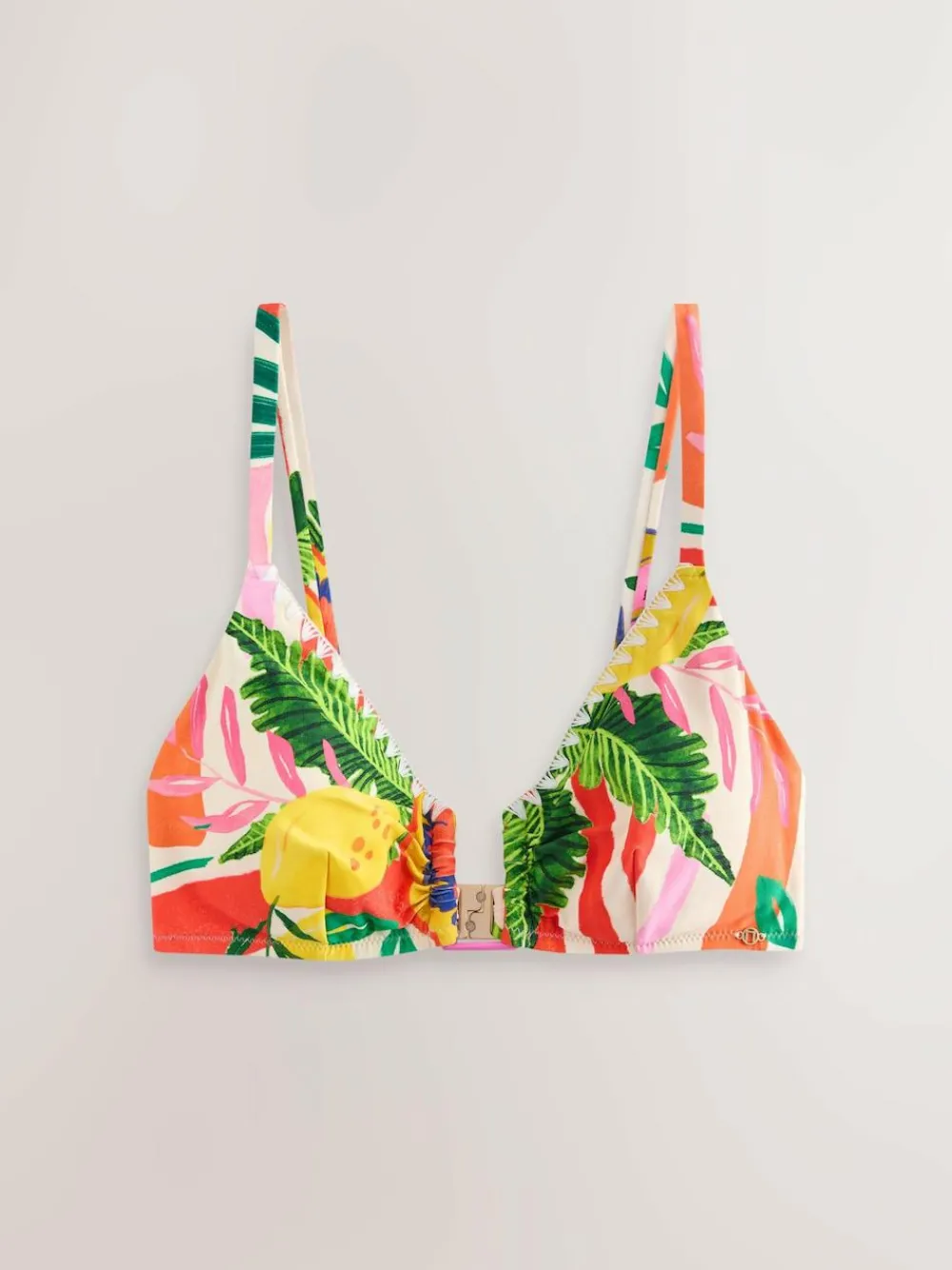 Next Red/Green Tropical Whipstitch Crop Bikini Top^Women Swimwear