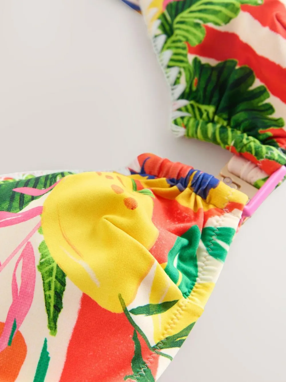 Next Red/Green Tropical Whipstitch Crop Bikini Top^Women Swimwear