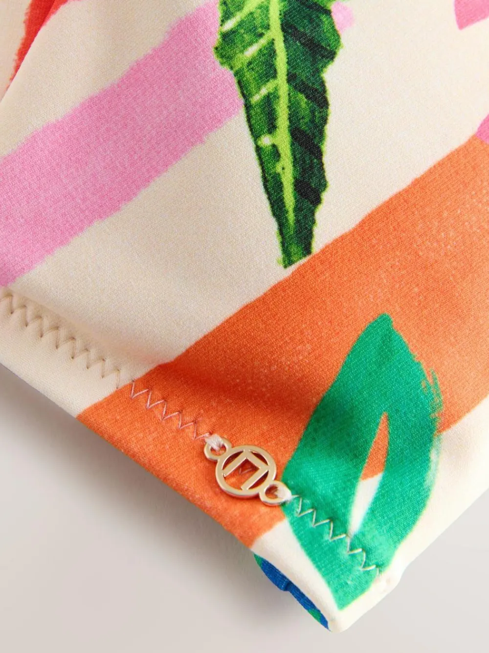 Next Red/Green Tropical Whipstitch Crop Bikini Top^Women Swimwear