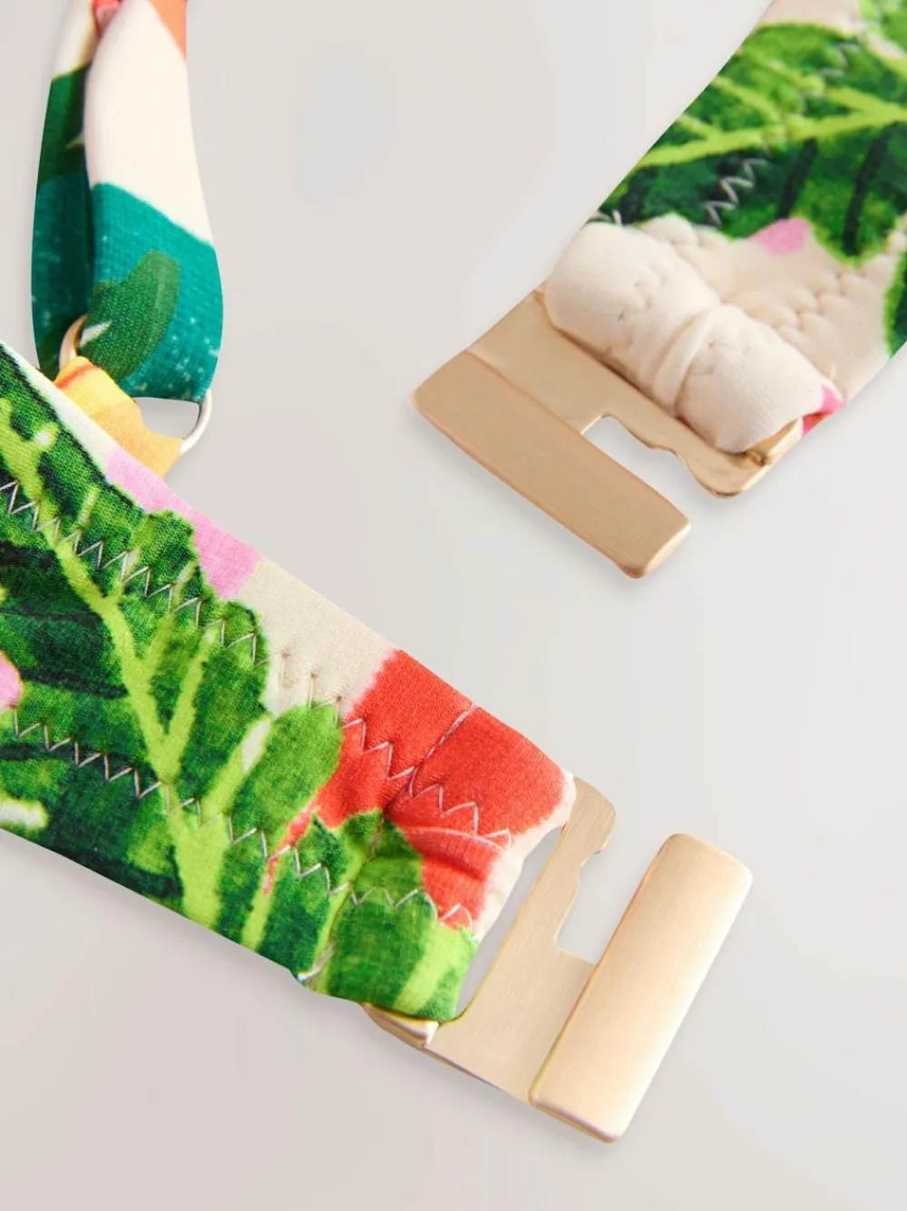 Next Red/Green Tropical Whipstitch Crop Bikini Top^Women Swimwear