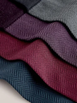 Discount Next Red/Green/Blue Herringbone Pattern Modal Signature Socks 4 Pack