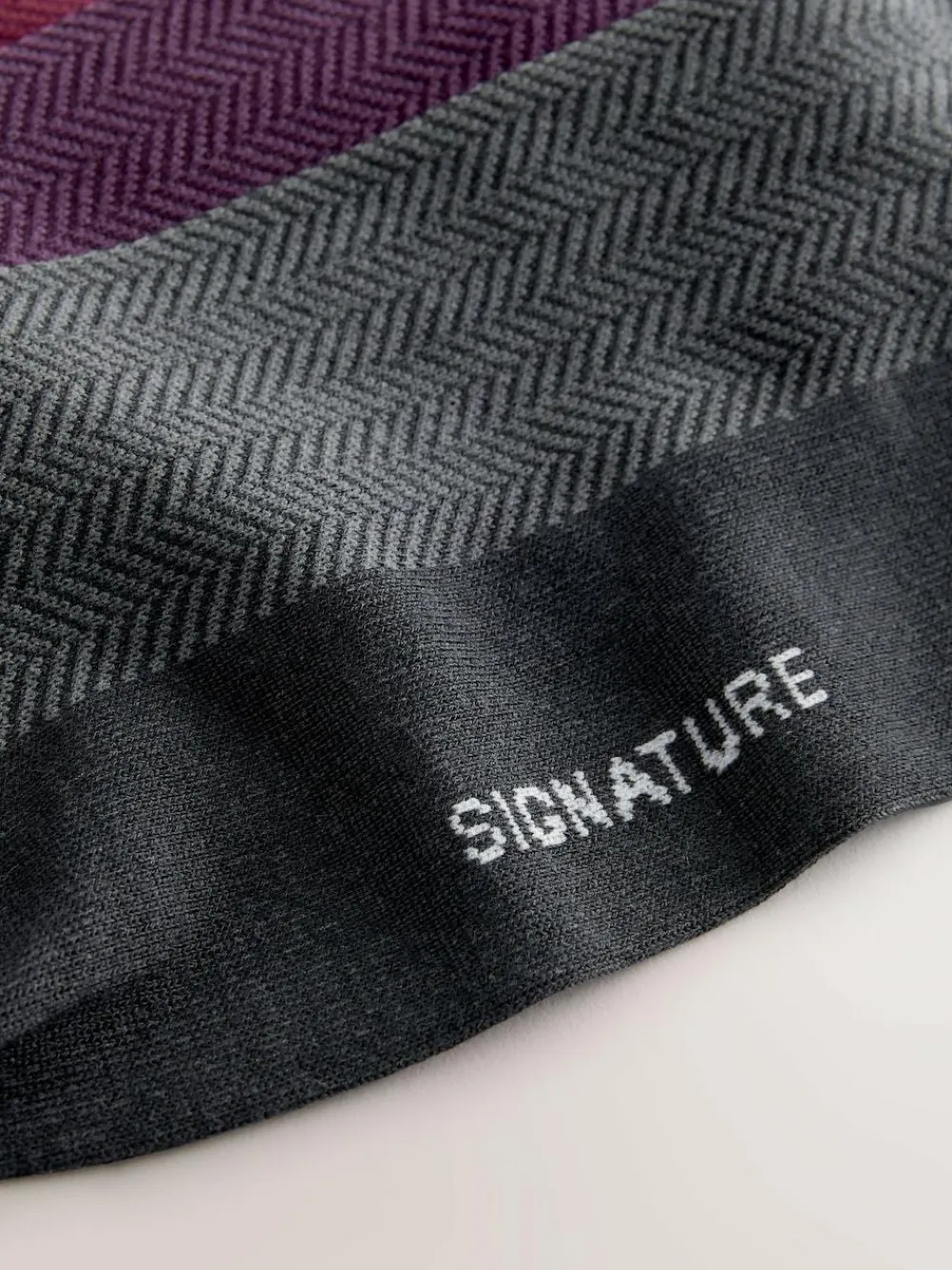 Discount Next Red/Green/Blue Herringbone Pattern Modal Signature Socks 4 Pack