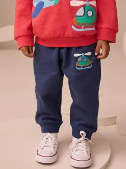Best Next Hoodie And Joggers Set (3mths-7yrs) Red/Navy Blue Appliqué Transport
