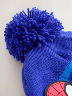 Next Red/Navy Blue Spidey Pom Beanie (3-10yrs)^BOY Hats & Scratch Mitts|Hats