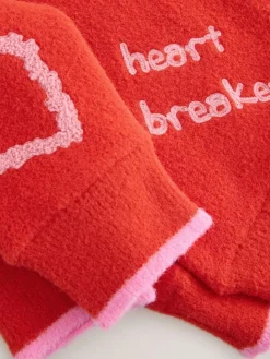 Next Red/Pink Cosy Embroidered Valentines Jumper^Women Hoodies & Sweatshirts