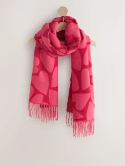 Next Red/Pink Heart Print Midweight Scarf^Women Hats, Gloves & Scarves|Hats, Gloves & Scarves