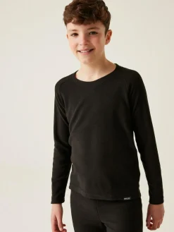 Regatta Black Junior Thermal Base Layer Top^BOY Thermals