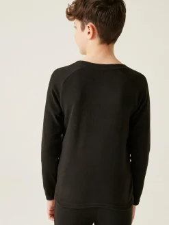 Regatta Black Junior Thermal Base Layer Top^BOY Thermals