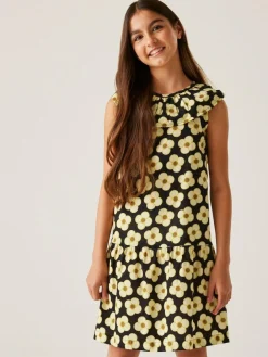 Outlet Regatta Girls 100% Cotton Orla Kiely Playsuit Black yellow