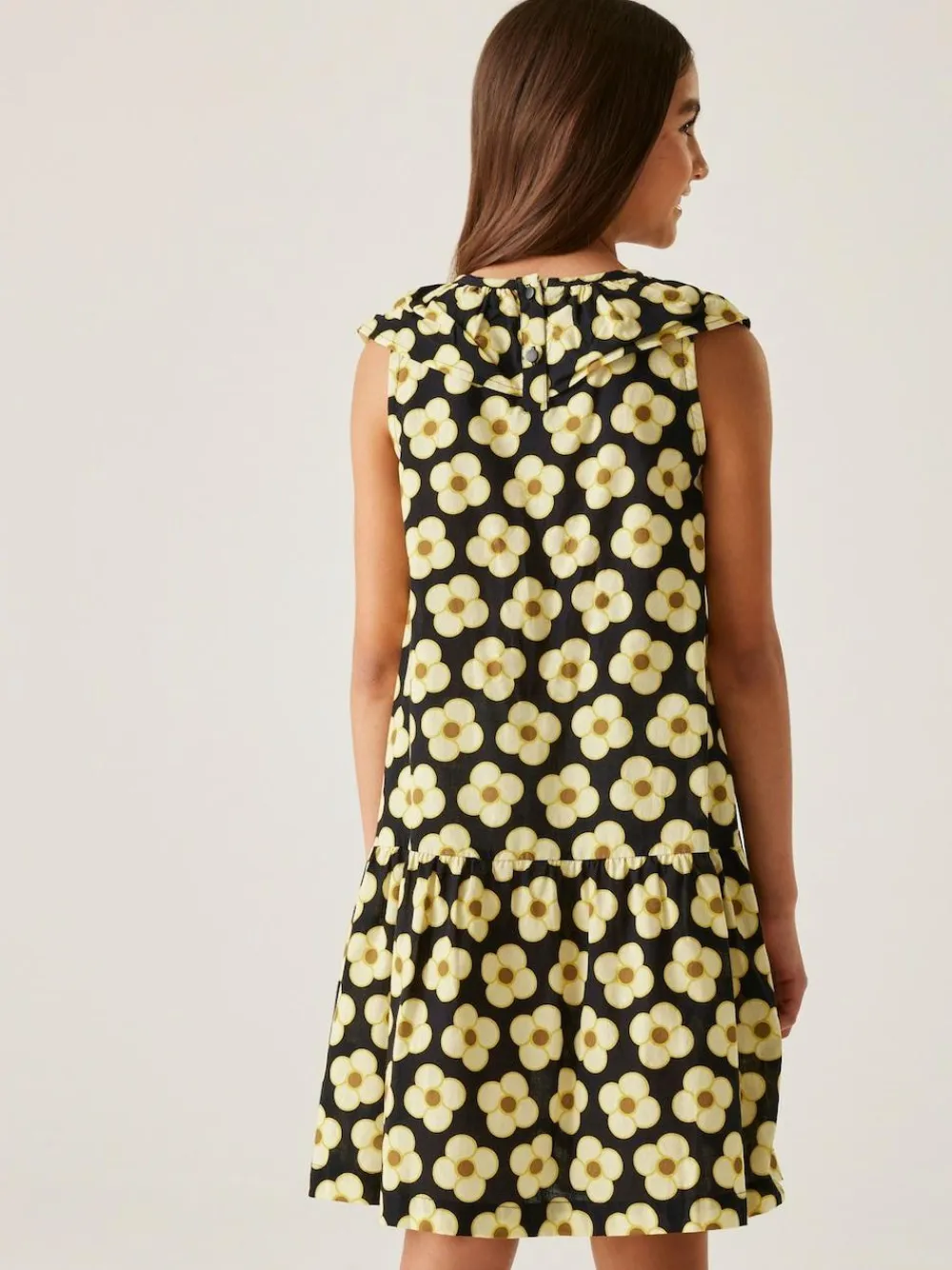 Outlet Regatta Girls 100% Cotton Orla Kiely Playsuit Black yellow