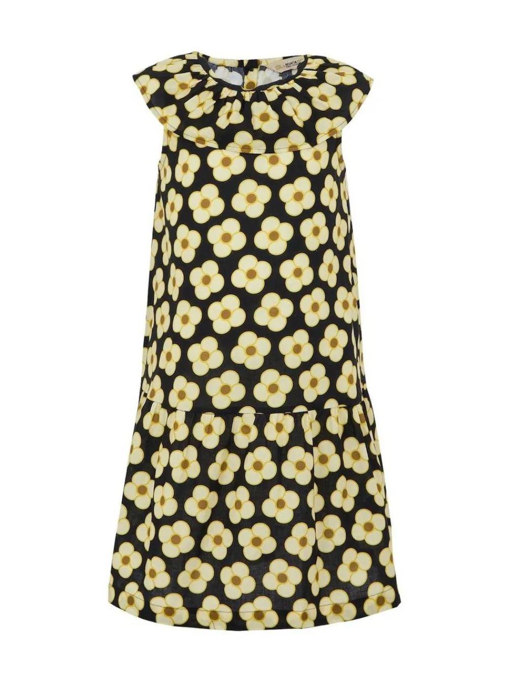 Outlet Regatta Girls 100% Cotton Orla Kiely Playsuit Black yellow