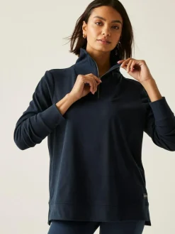 Discount Regatta Demmi Half Zip soft touch Fleece Blue