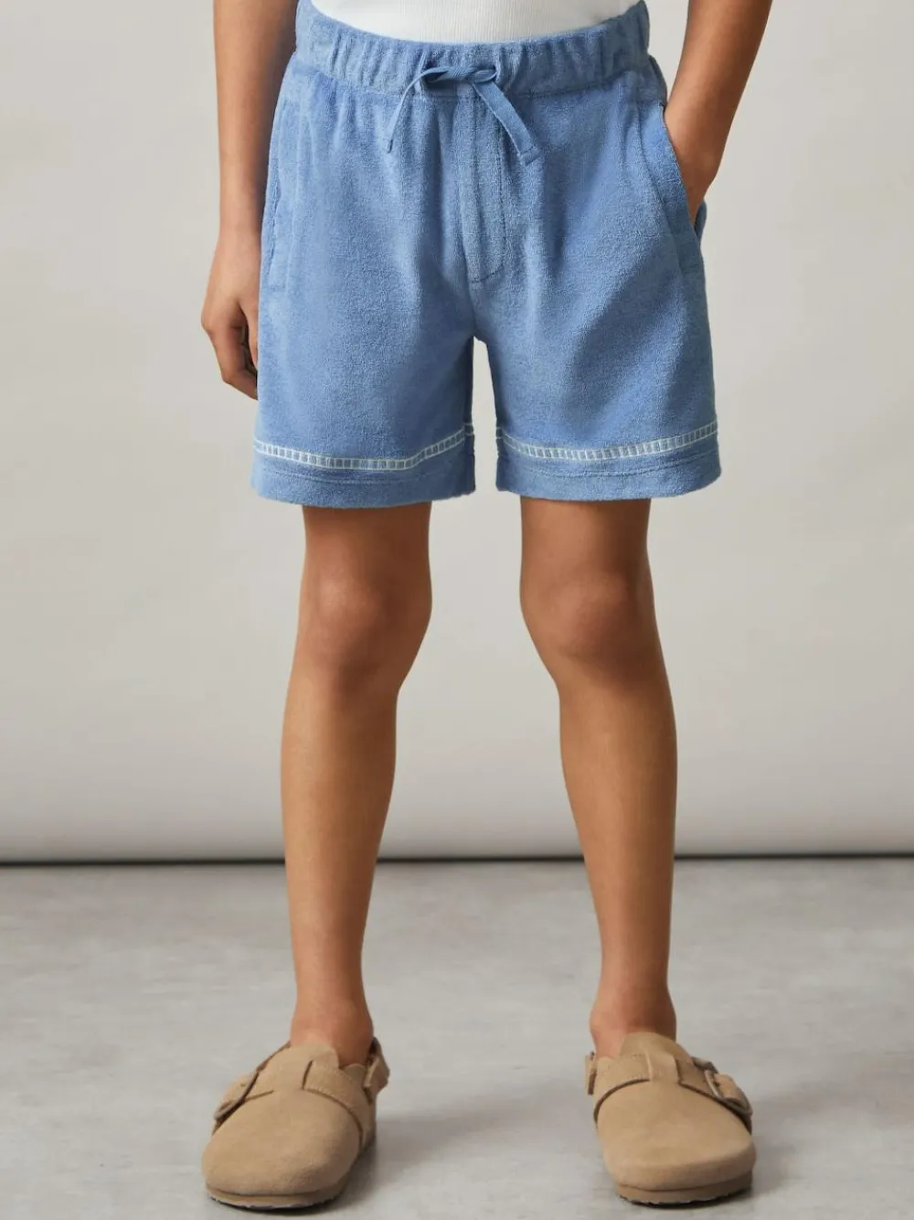 Sale Reiss Airforce Blue Chesley 3-9 yrs Towelling Brand-Embroidered Shorts