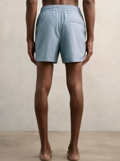 Best Reiss Tito Drawstring Geometric Print Swim Shorts Airforce Blue