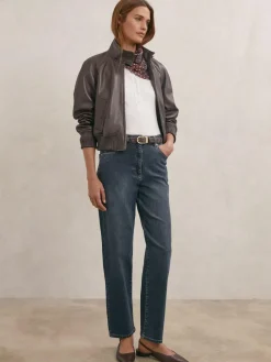 Best Reiss Antique Mid Blue Selin Mid-Rise Straight-Leg Jeans