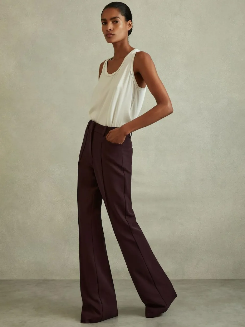Best Reiss Gabi Flared Suit Trousers Berry