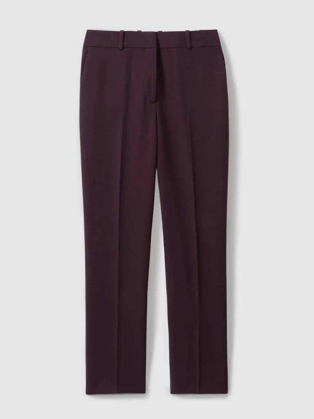 New Reiss Gabi Slim-Fit Suit Trousers Berry
