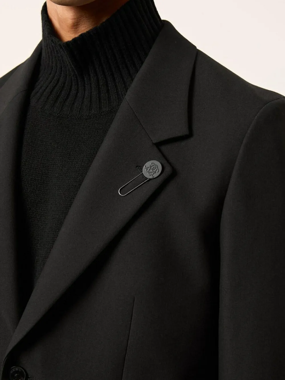 Reiss Black Arley Monogram Relaxed Single-Breasted Blazer^ Blazers & Formal Jackets|Occasionwear